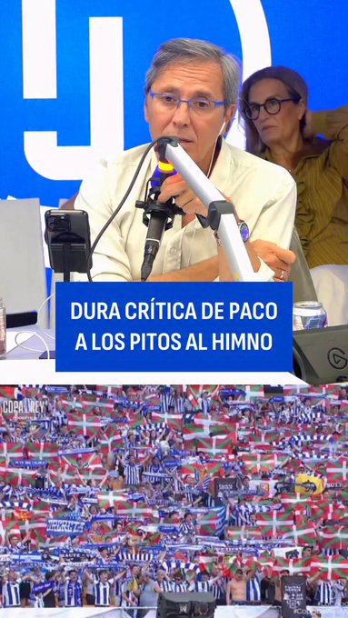 Paco González: "Hemos asistido al bochorno del himno nacional pitado en un país en el que nos escandalizamos por el 'musulmán el que no bote', pero esto ya lo hemos aceptado como algo normal. Sobre eso no tenemos la piel tan fina, somos giIipoIIas".