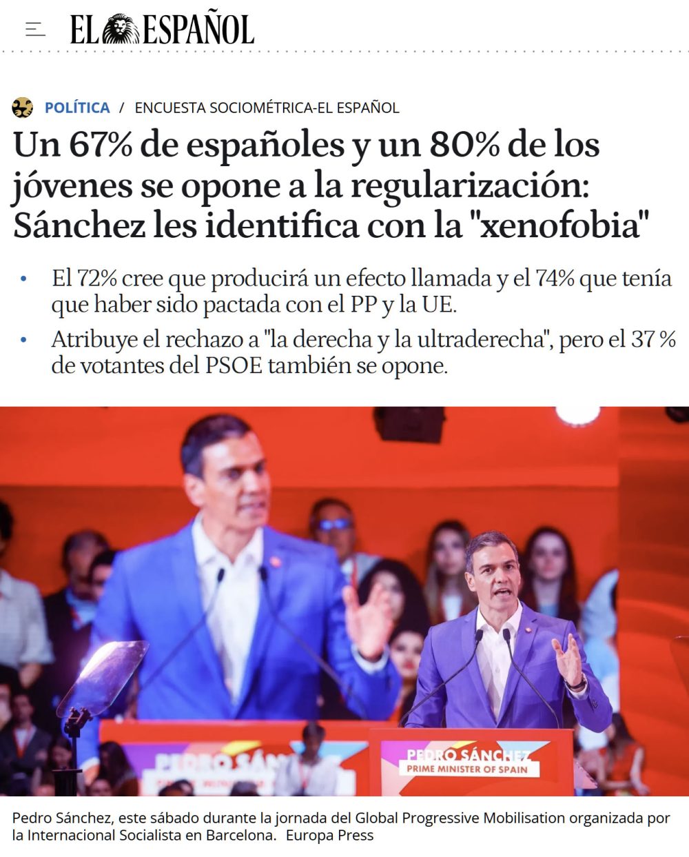 Si te opones a meter medio África en España... eres xenófobo.