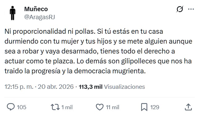 Entran a robar en tu casa, donde duermen tus hijos, y la legislación te pide "proporcionalidad".