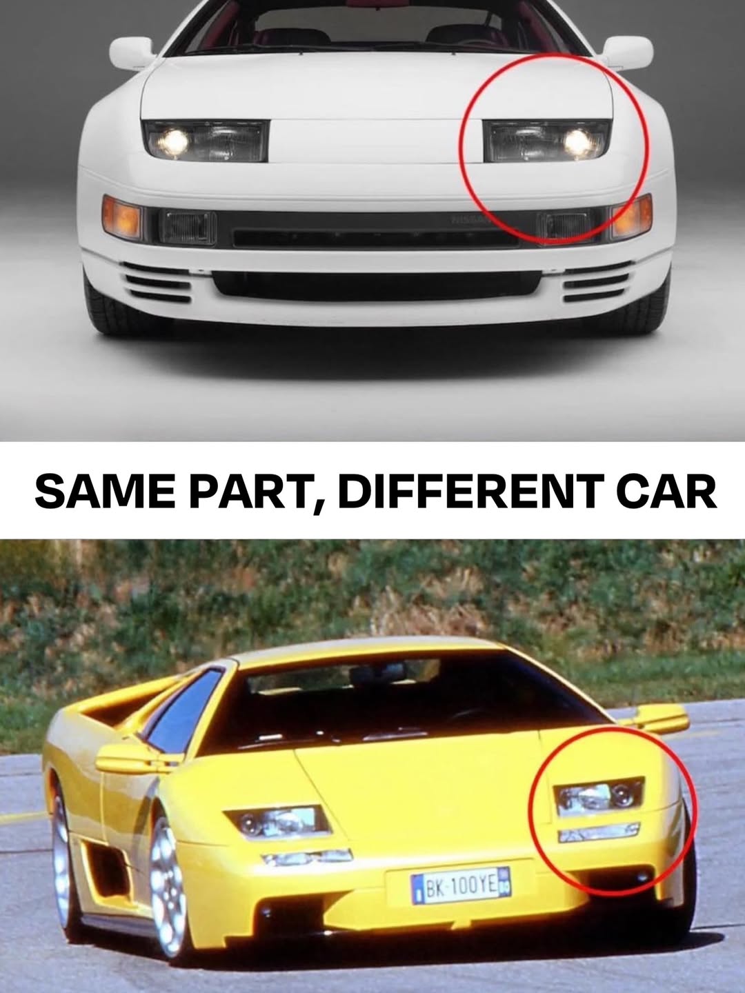 Misma pieza, diferente coche.