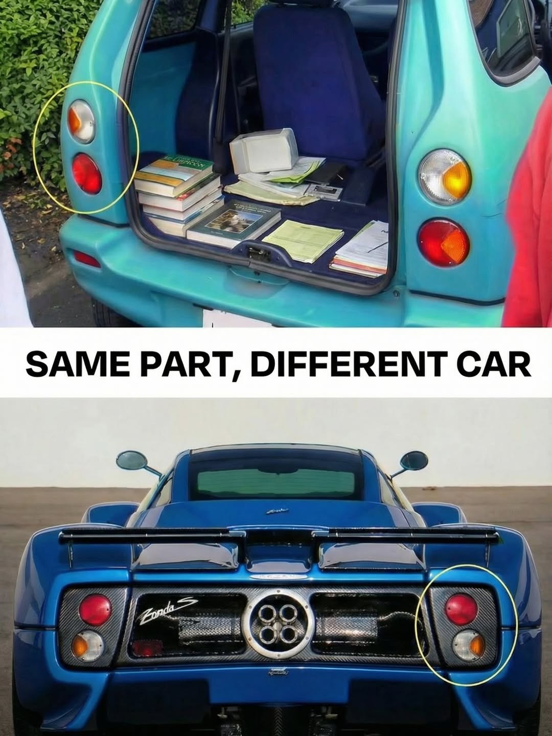 Misma pieza, diferente coche.