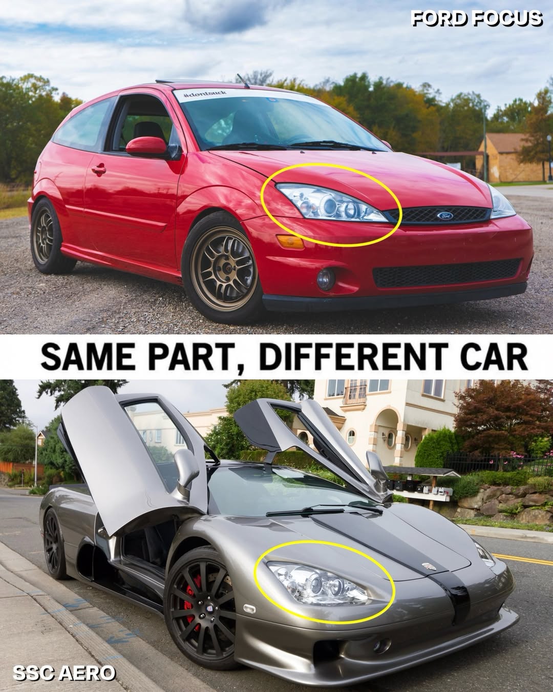 Misma pieza, diferente coche.