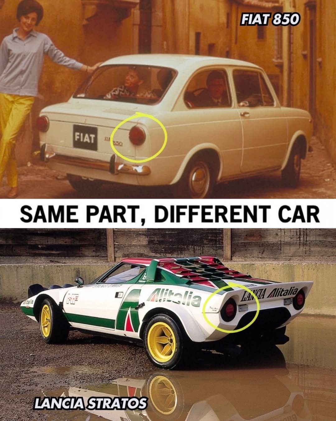 Misma pieza, diferente coche.