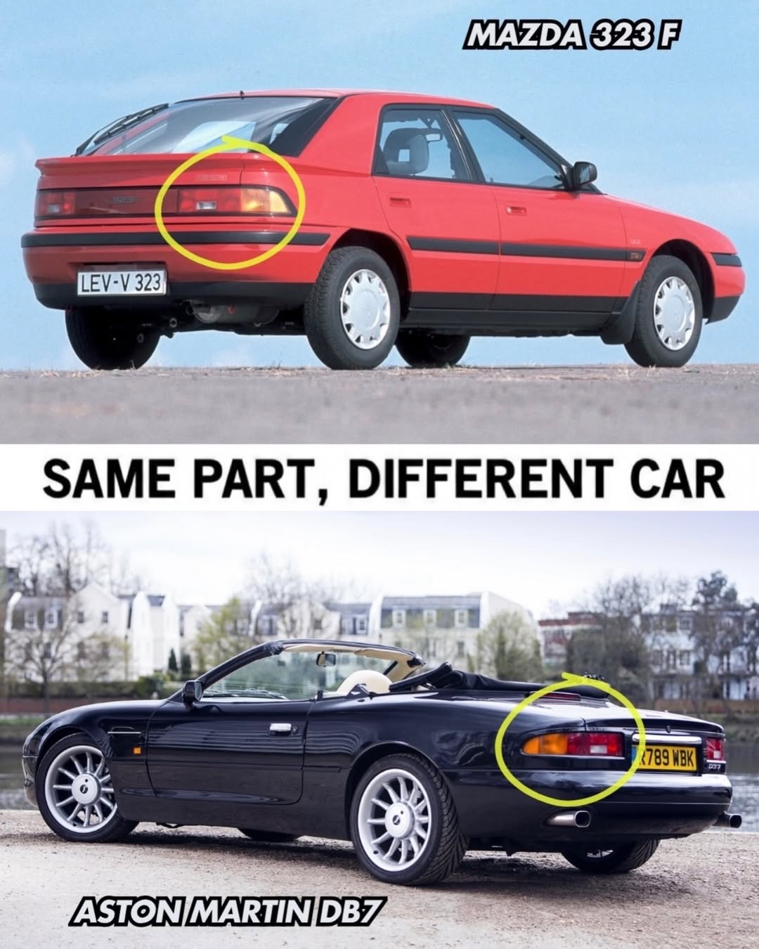 Misma pieza, diferente coche.