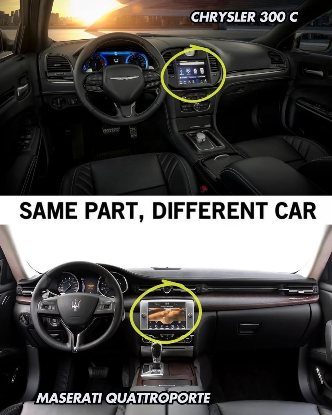 Misma pieza, diferente coche.