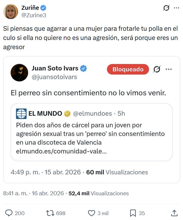 A la cárcel por "perreo sin consentimiento".