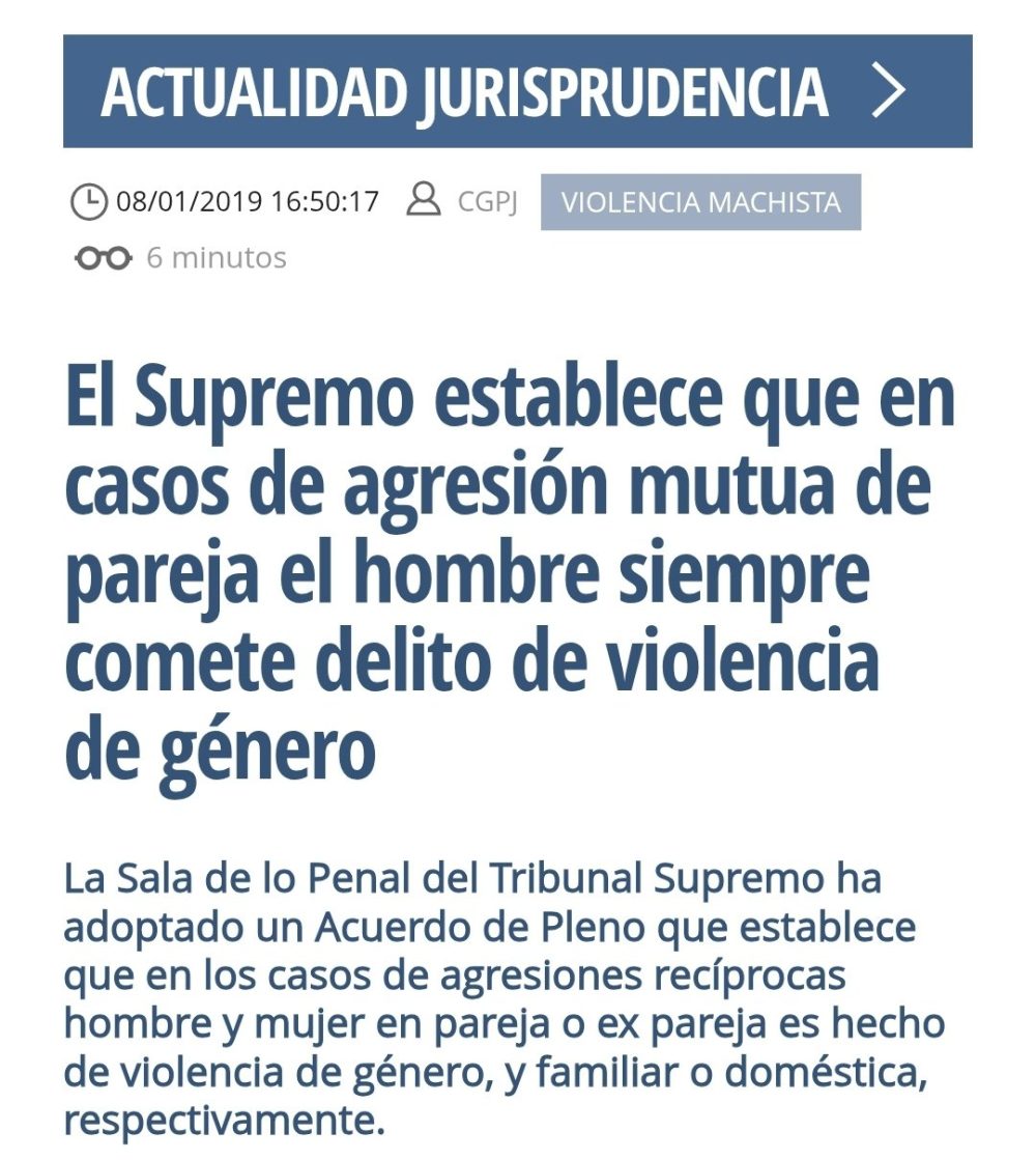 El hombre es el malo siempre y la mujer es víctima siempre. Punto.