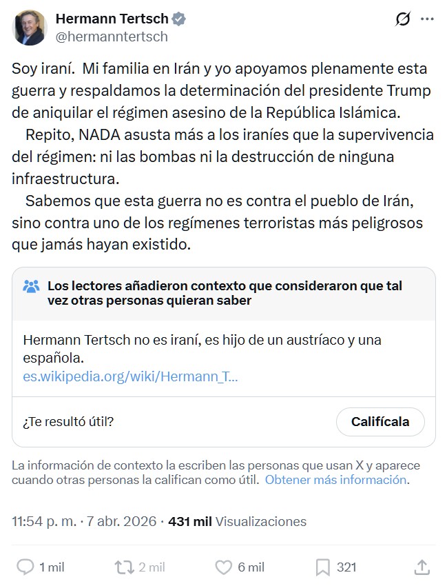 El bueno de Hermann se ha olvidado de cambiar de cuenta.