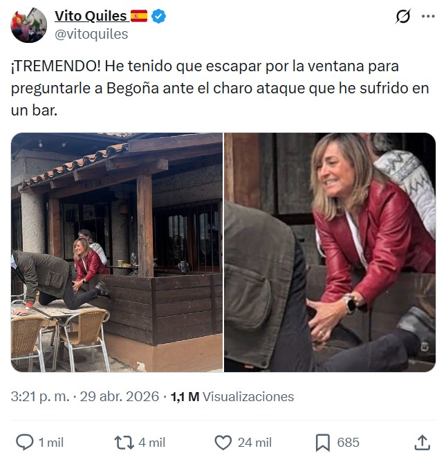 Vito Quiles se encuentra con Begoña Gómez y… ¡Dos salvajes charos aparecieron!