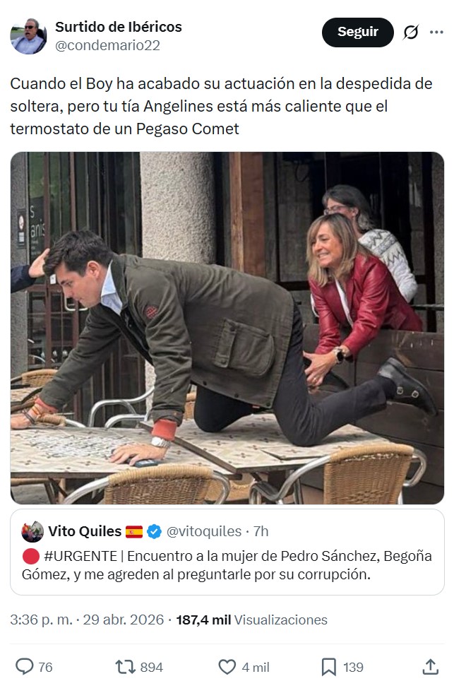 Vito Quiles se encuentra con Begoña Gómez y… ¡Dos salvajes charos aparecieron!