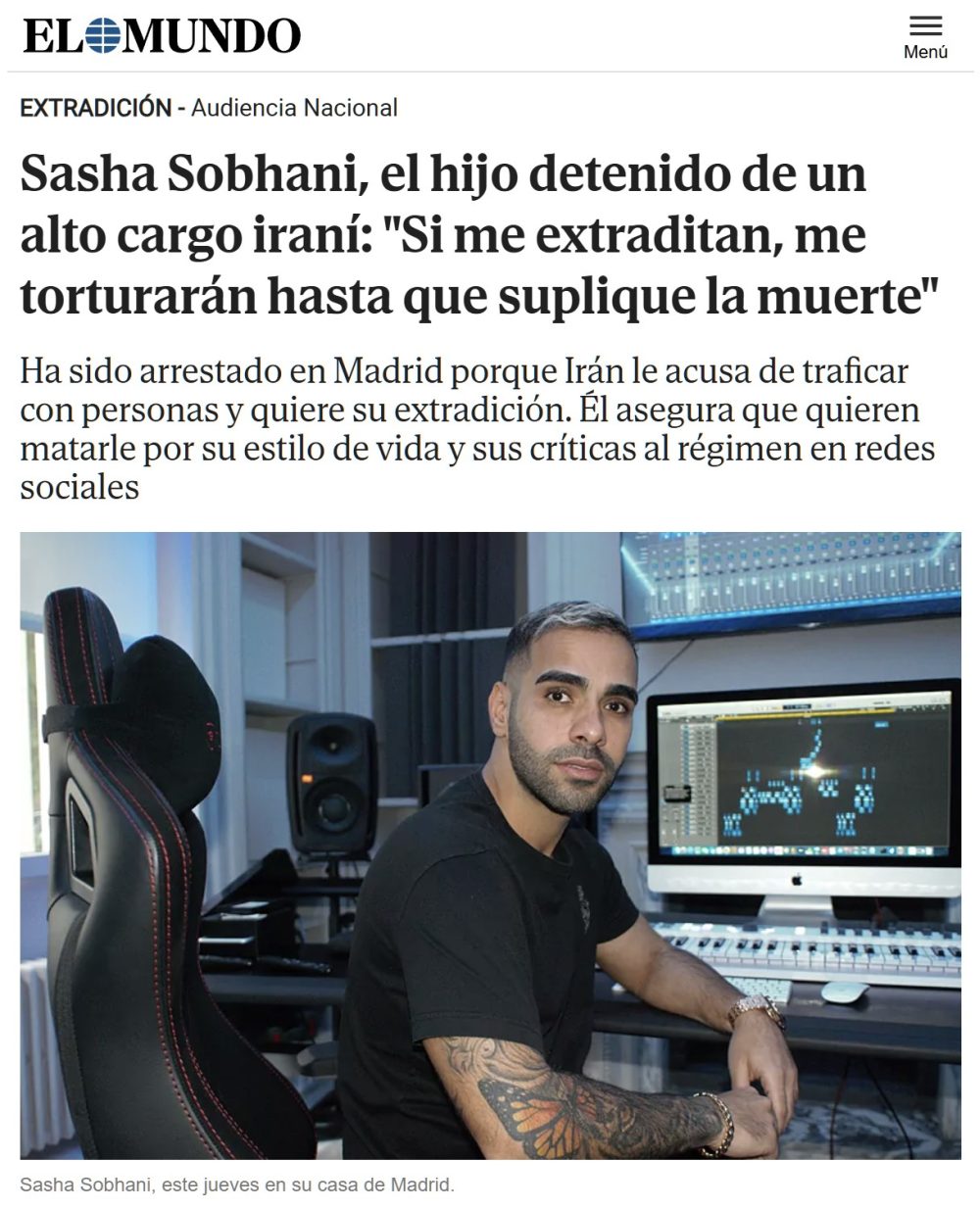 El hijo del ex Embajador de Irán en Venezuela presume de su viaje en jet privado mientras lleva una bolsa Louis Vuitton camino a una fiesta en Ibiza.