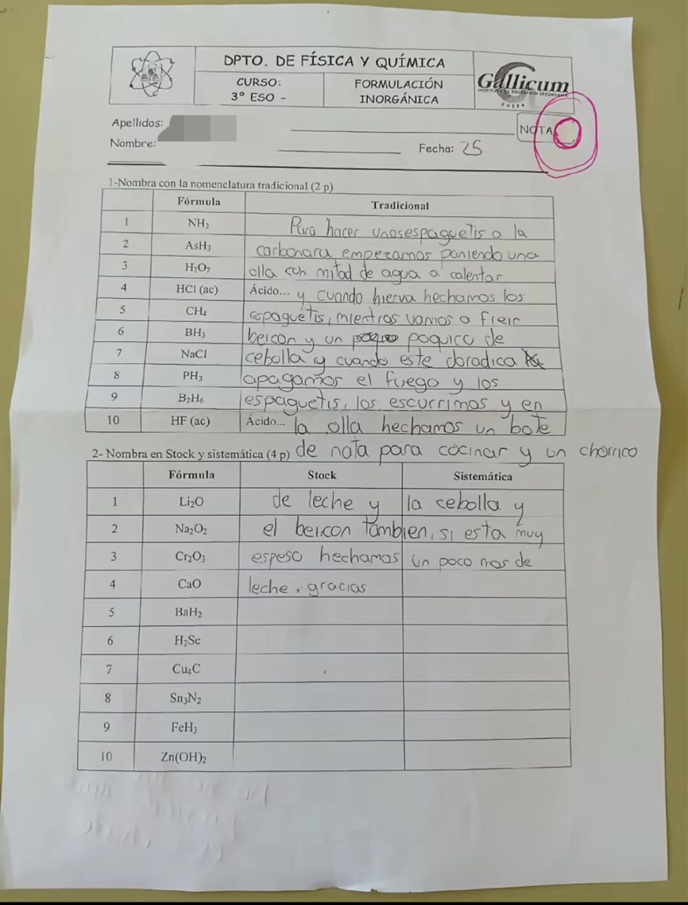 Parece que el chiste no le gustó al profesor....