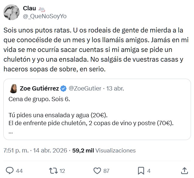 Dime que eres rata sin decirme que eres rata.