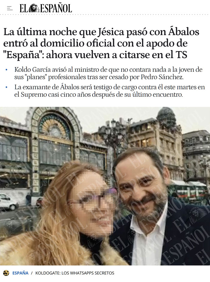 El apodo de Jésica, la "novia" de Ábalos, era 'España'.