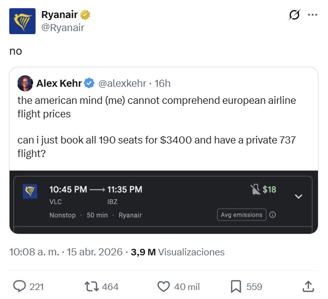 Los americanos no entienden que haya vuelos tan baratos en España.