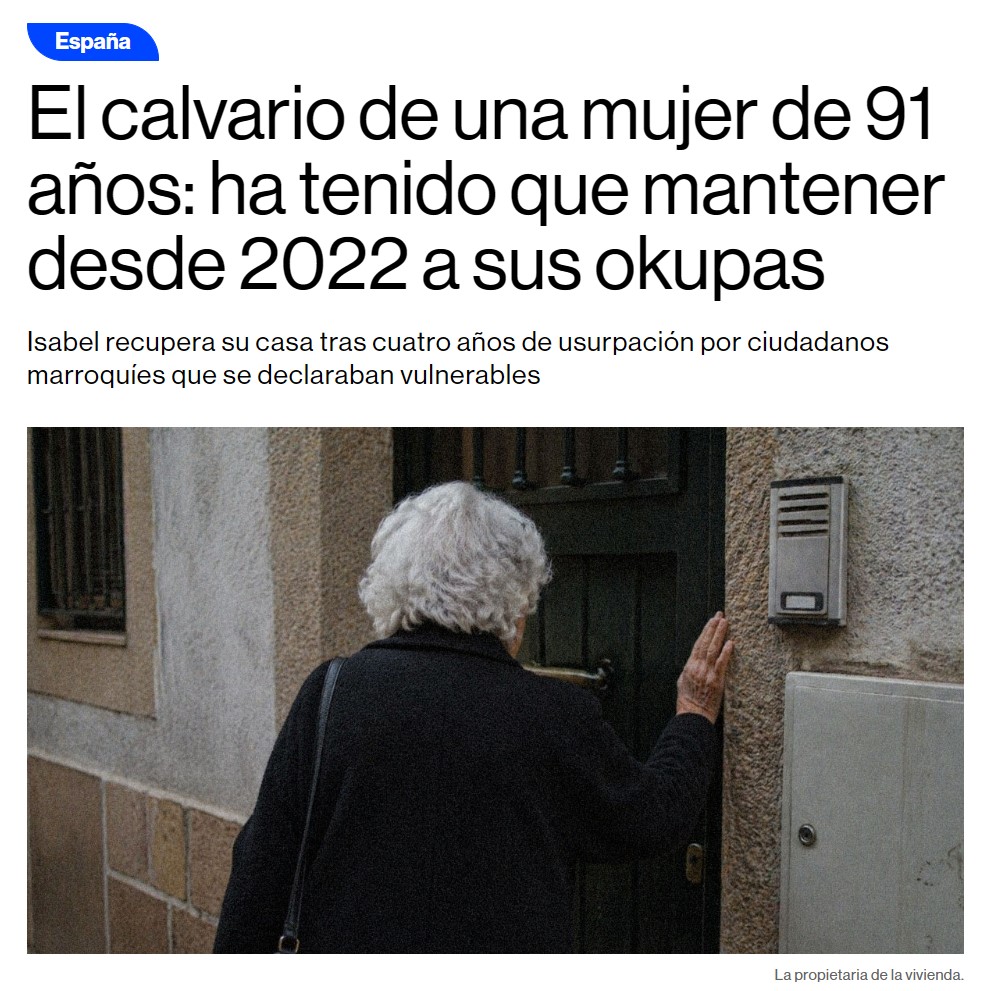 Una mujer de 91 años recupera su casa tras cuatro años manteniendo a unos okupas marroquíes.