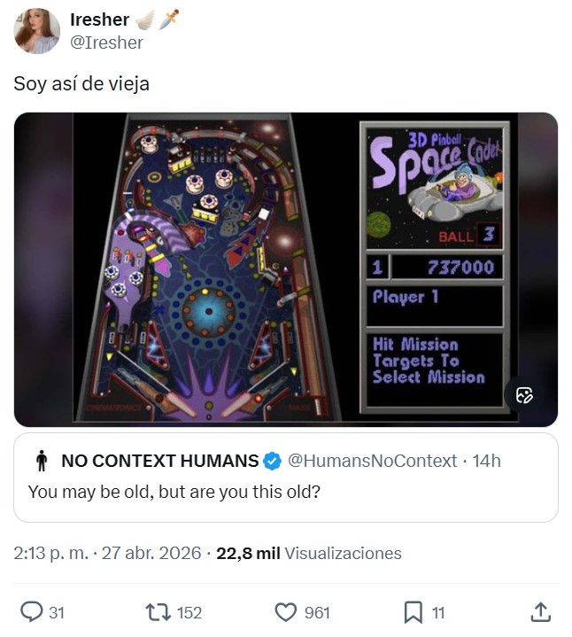 Eres viejo, pero... ¿así de viejo?