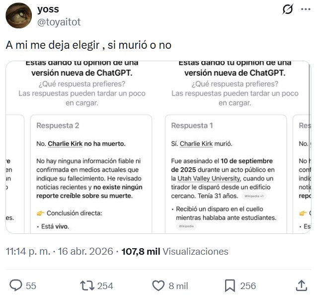 ChatGPT es super fiable, sí...