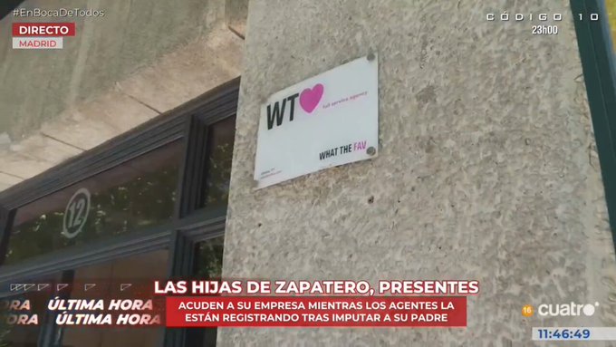 Acuden a la empresa de las hijas de Zapatero para su registro tras la imputación de su padre.
