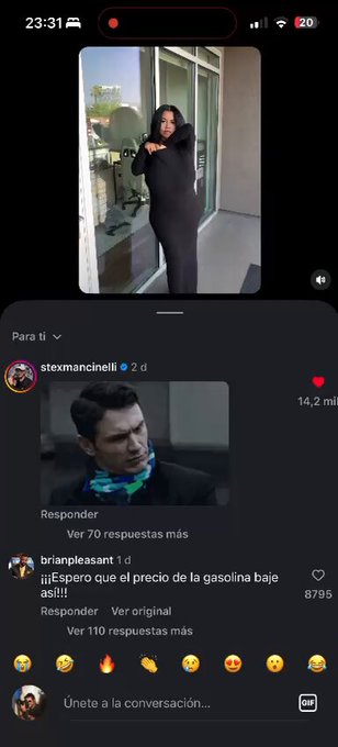 "Espero que el precio de la gasolina baje así".