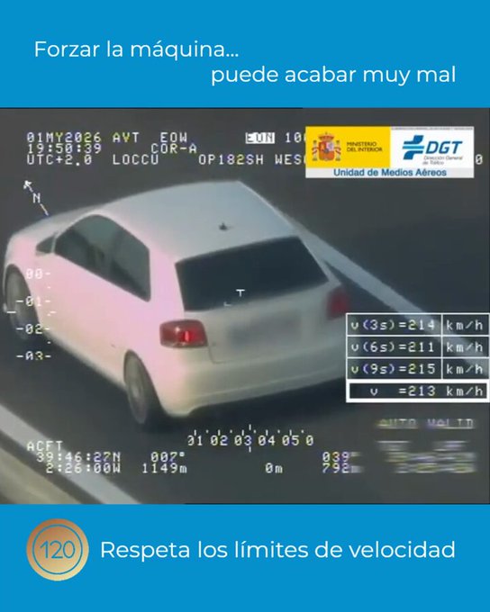 Pillado a más de 200km/h. Se puede ver el momento en el que rompe la barrera del sonido.