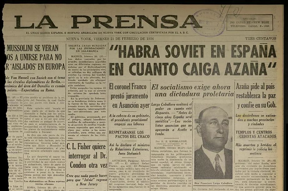 Largo Caballero, el 21 de Febrero de 1936, cinco meses antes del estallido de la Guerra Civil: "Habrá Soviet en España en cuanto caiga Azaña. Antes de cinco años, España será soviética."