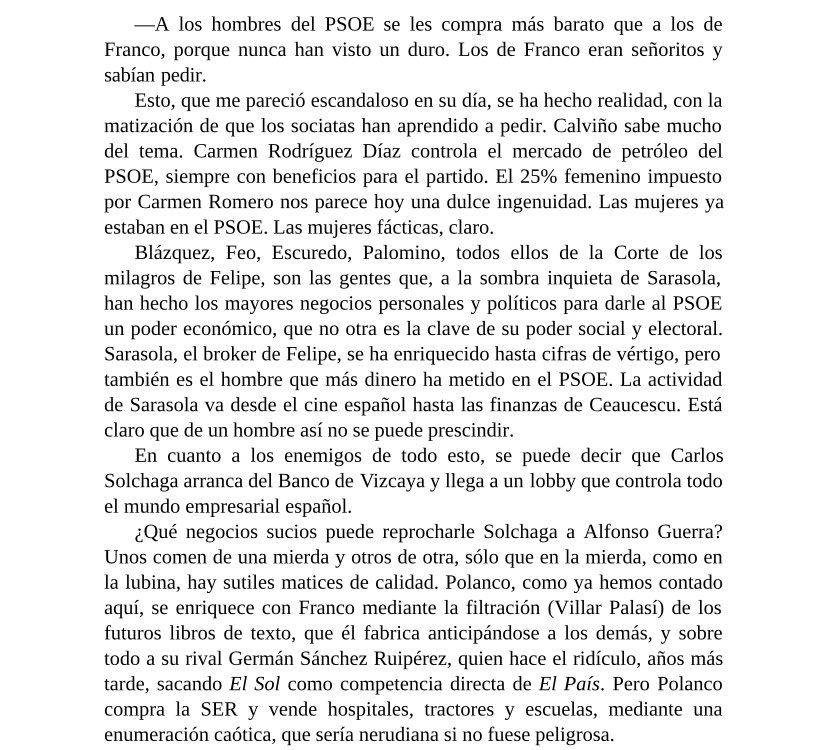 Tremendo trabajito de ingeniería social de la PSOE aquí. Cansado de escuchar esta anécdota durante toda mi vida y me entero ahora de qué iba el libro...