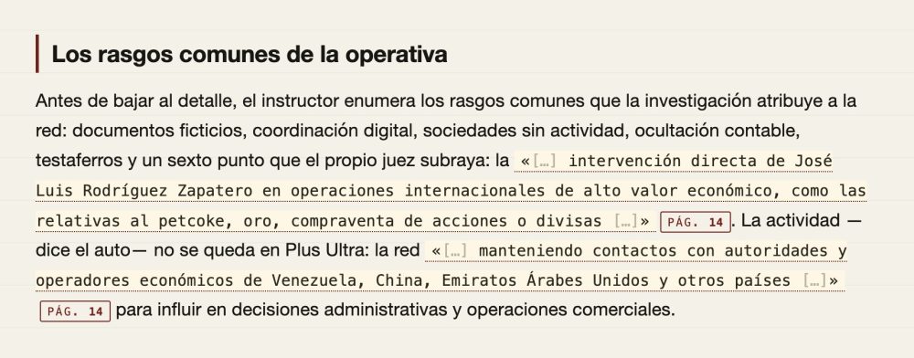 Os dejo aquí una web que explica paso por paso el auto que cita a Zapatero como investigado.