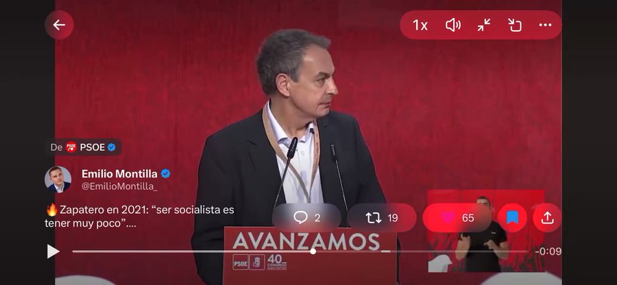 Zapatero: “ser socialista es, normalmente, tener muy poco y estar dispuesto a dar mucho”.