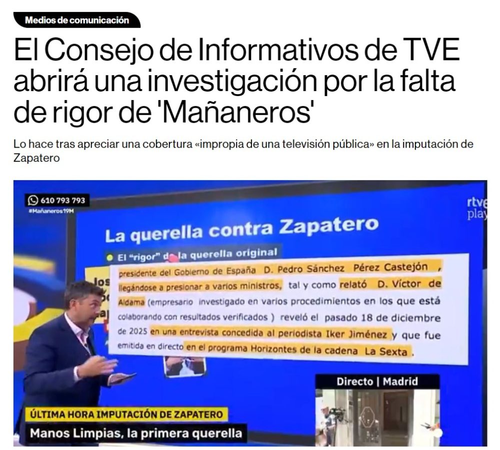 Yo me esperaba algo más de nivel a la hora de afrontar la imputación de un expresidente por parte de la TV pública más allá de decir "le imputan porque le tienen manía", la verdad.
