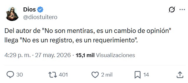 De los creadores de "no es una crisis, es una desaceleración económica", llega... "no es un registro, es solo una petición de documentación".