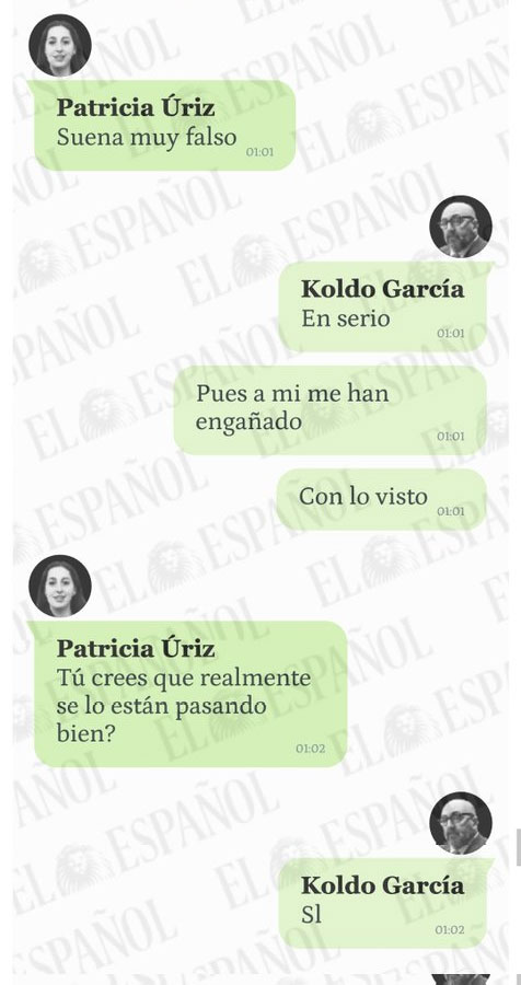 Lo de Koldo grabando a Ábalos mientras enterraba la nutria y comentando con su mujer la jugada por whatssao para ver si había entrao o no, es lo más grande que le ha pasado a España en su historia reciente.