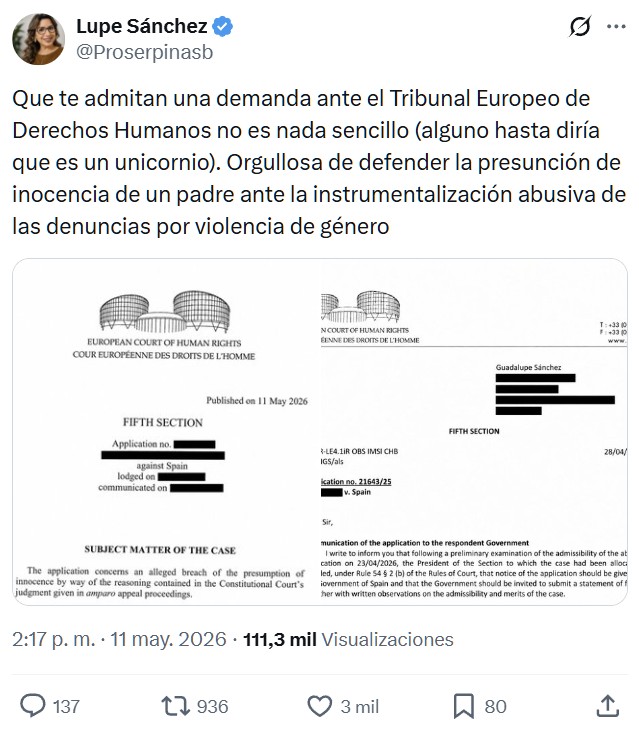 El Tribunal Europeo de Derechos Humanos admite a trámite una demanda al Tribunal Constitucional por vulnerar la presunción de inocencia de un hombre que fue absuelto.