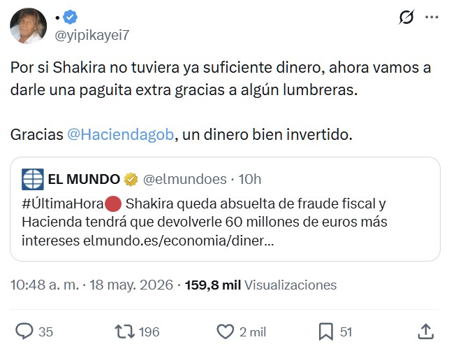 La justicia da la razón a Shakira y ordena a Hacienda devolverle más de 60 millones de euros.
