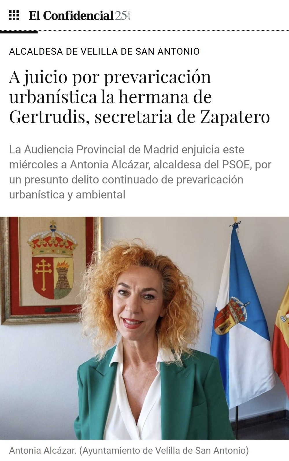A juicio por prevaricación urbanística la hermana de Gertrudis, secretaria de Zapatero