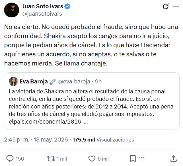 La justicia da la razón a Shakira y ordena a Hacienda devolverle más de 60 millones de euros.