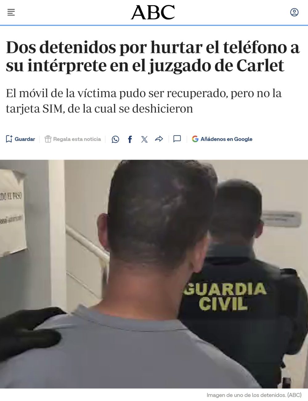 Robo surrealista en el juzgado de Carlet: dos argelinos detenidos hurtan el móvil al intérprete delante del juez.