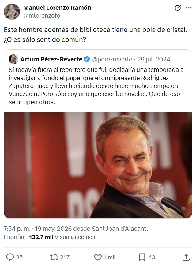 Arturo Pérez-Reverte: predicciones exactas.