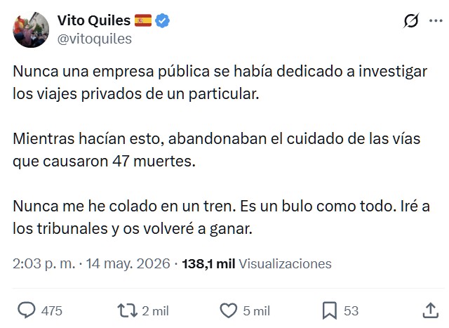 Renfe y Público están a punto de descubrir que Vito Quiles tiene dos DNIs.
