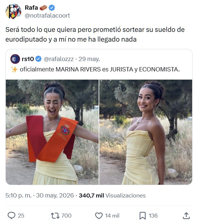 Oficialmente Marina Rivers es jurista y economista.