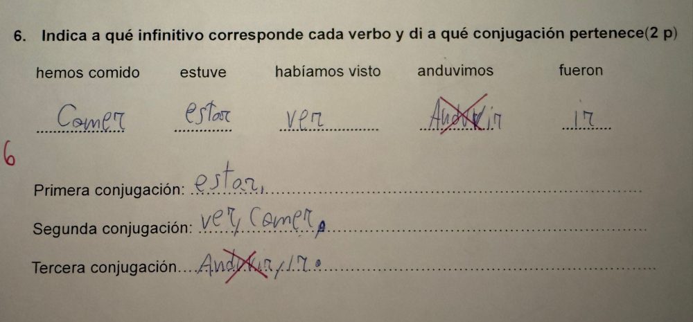 Examen de lengua de mi hijo de 11 años.