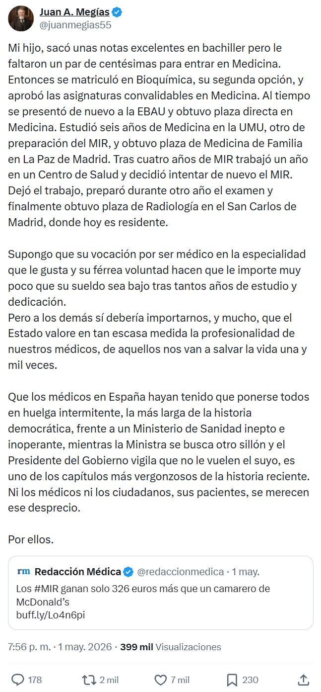 En 2026 hay gente diciendo de manera NO IRÓNICA que un trabajador del McDonald's debería cobrar lo mismo que un médico.