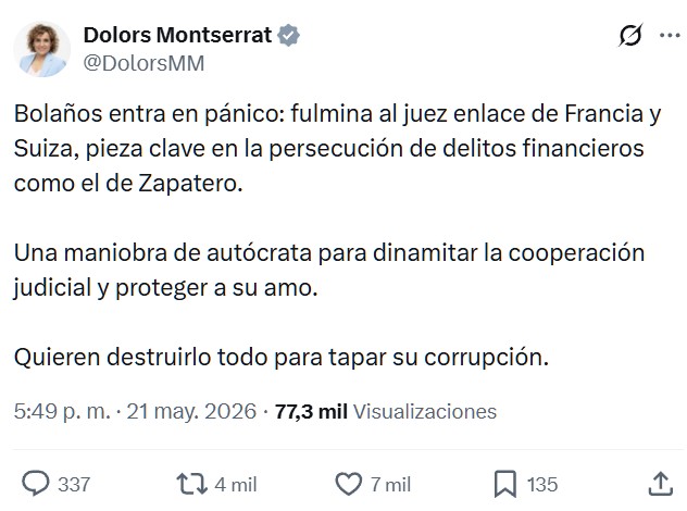 Ayer: El origen del caso que implica a Zapatero, una denuncia de Anticorrupción tras alertas de Francia y Suiza.