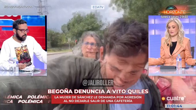Antonio Naranjo sobre el incidente de Vito Quiles con Begoña Gómez: "Otra vez la misma historia que ya hemos vivido, le falta un cabestrillo ahora a Begoña Gómez. Al que han agredido es a Vito Quiles"