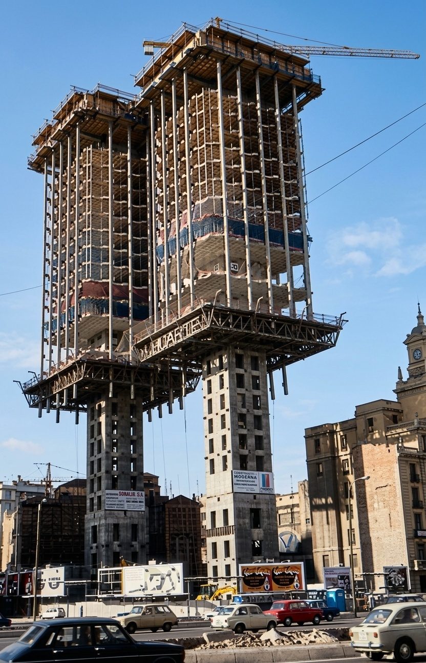 Torres de Colón de Madrid a medio construir (1969)