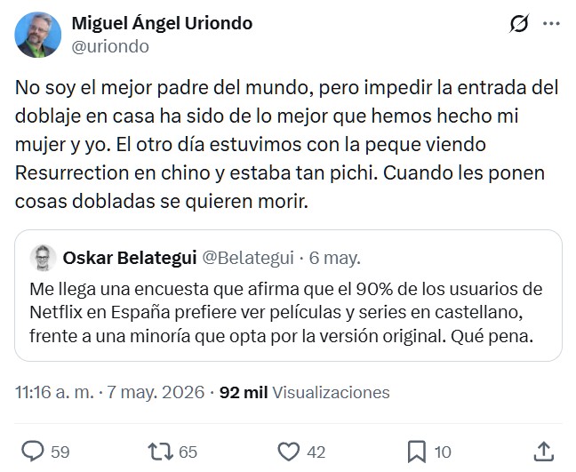 Ver pelis en chino subtitulado con tu hija pequeña es la auténtica salud.