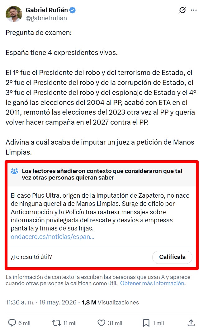 Gabriel Rufián ha activado el modo rodilleras.