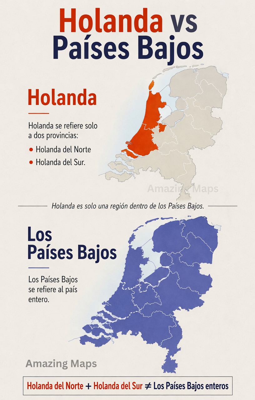 Holanda vs Países Bajos.