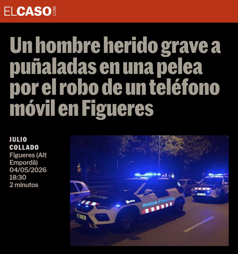 Un sujeto le roba el teléfono móvil a un hombre y su familia, por "venganza", apuñala al ladrón y consigue recuperar el móvil.