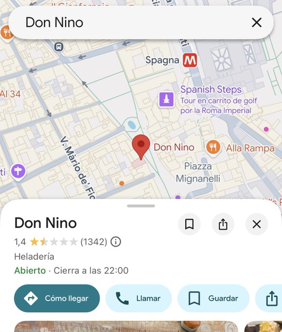 Dos tarrinas de helado 44 euros en Roma.